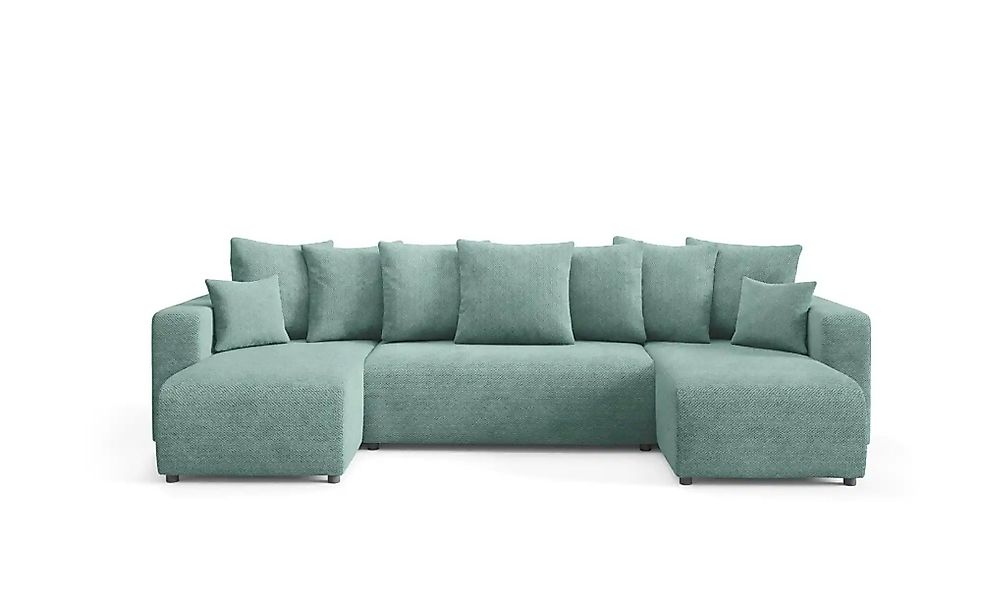Wohnlandschaft mit Schlaffunktion Evora ¦ grün ¦ Maße (cm): B: 318 H: 88 Po günstig online kaufen