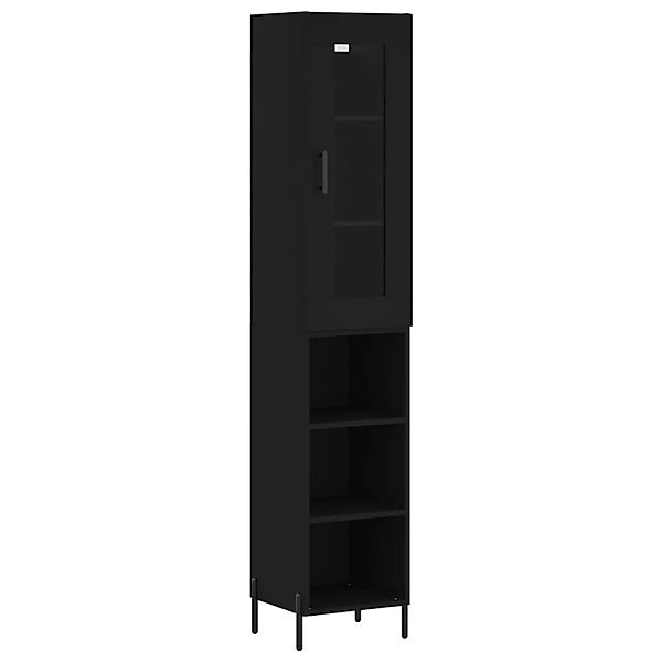 vidaXL Highboard Schwarz 34,5x34x180 cm Holzwerkstoff 3199370 günstig online kaufen