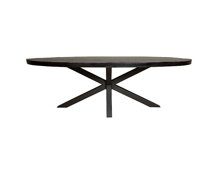 BENEDO MÖBEL Esstisch Delta Oval Schwarz – Mangoholz Tisch mit Metallgestel günstig online kaufen