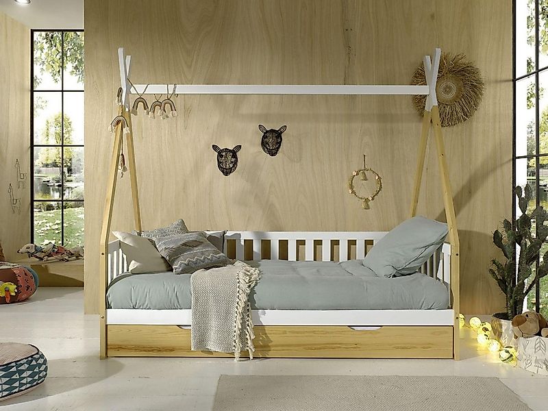 Vipack Kinderbett "Tipi, mit Querstange in Zelt-Optik, Kiefer massiv", (B/H günstig online kaufen