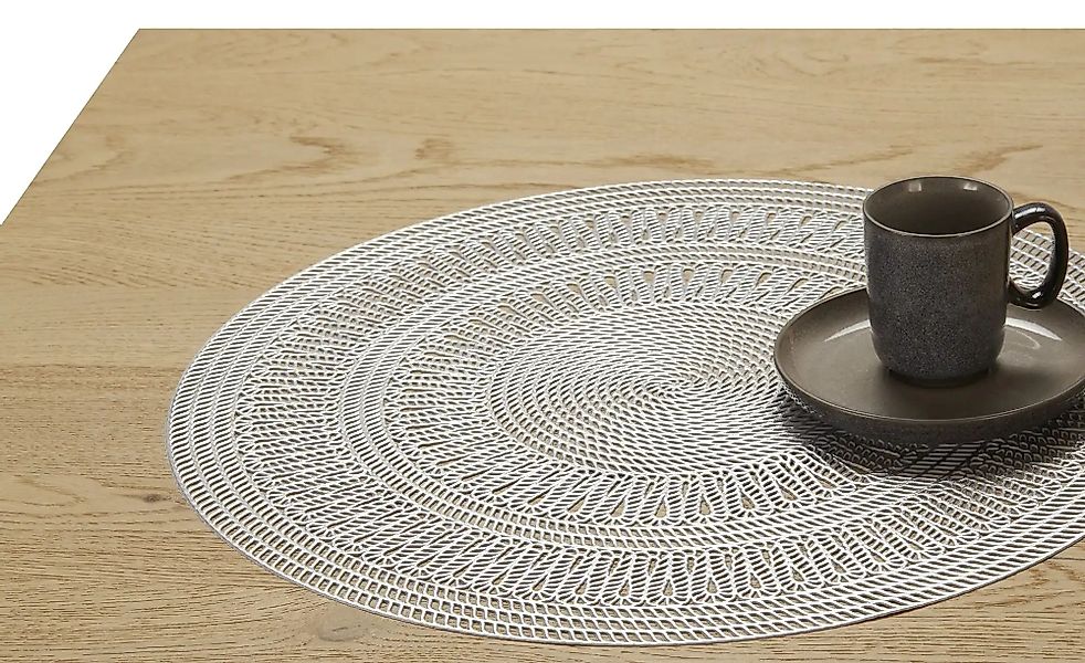 Platzset   ¦ silber ¦ Kunststoff ¦ Maße (cm): H: 0,2  Ø: 38 Weihnachten - H günstig online kaufen