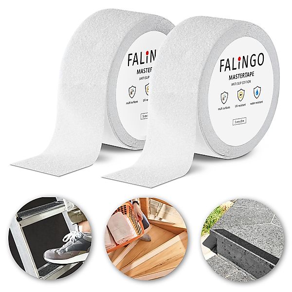 FALINGO Klebeband Antirutsch Klebeband, PVC Anti-Slip Tape, 2 Rollen 5 cm x günstig online kaufen