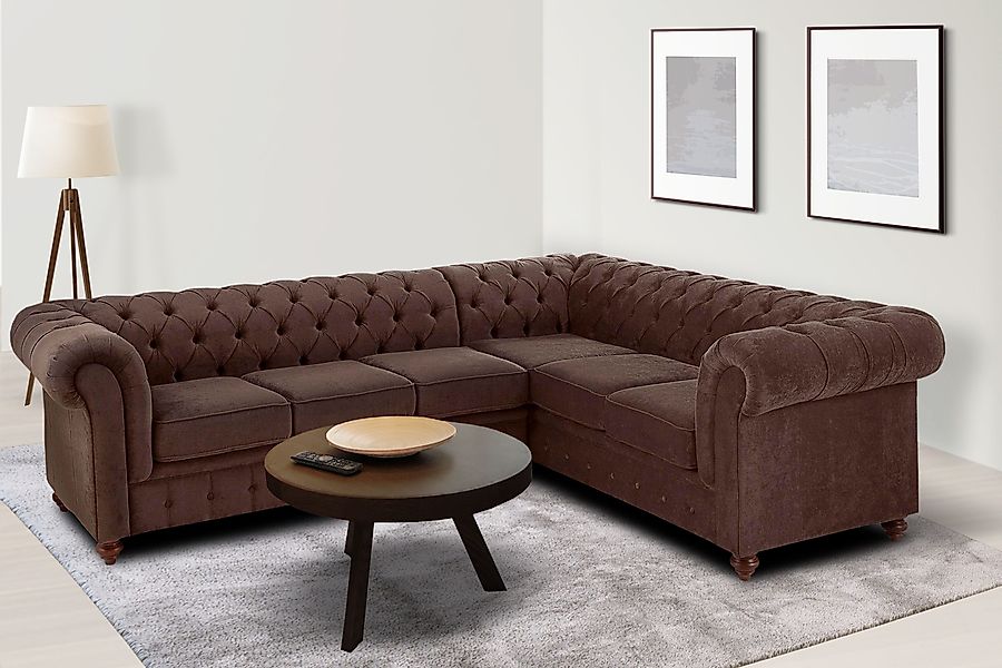 Home affaire Chesterfield-Sofa Chesterfield Ecksofa, auch günstig online kaufen