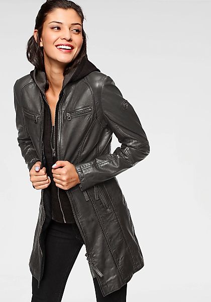 Mauritius "Bente" 2-in-1-Lederjacke mit abnehmbarem Kapuzen-Inlay aus Jerse günstig online kaufen