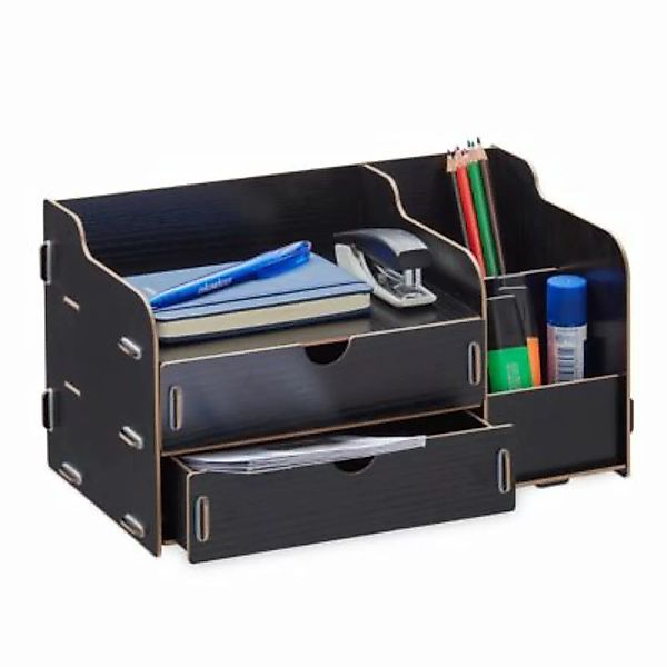 relaxdays Schreibtisch Organizer mit Schubladen schwarz günstig online kaufen