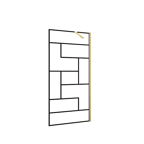 Duschparadies 90 x 200cm Walk in Dusche 8mm Nano Glas Duschwand Glasdekor G günstig online kaufen