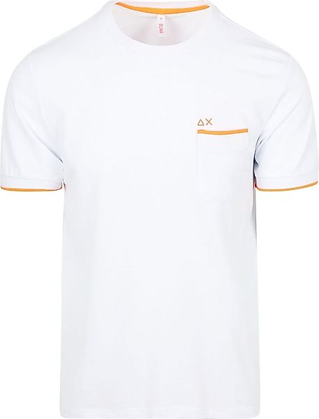 Sun68 Piqué T-Shirt Fluo Stripe Weiß - Größe XXL günstig online kaufen