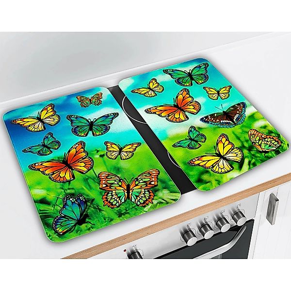WENKO Herdabdeckplatten Universal Schmetterlinge 2er Set, alle Herdarten me günstig online kaufen