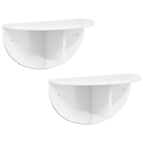 vidaXL Wandregal 2 Stk Hochglanz Weiß 48 x 24 x 24 cm Holzwerkstoff 891437 günstig online kaufen