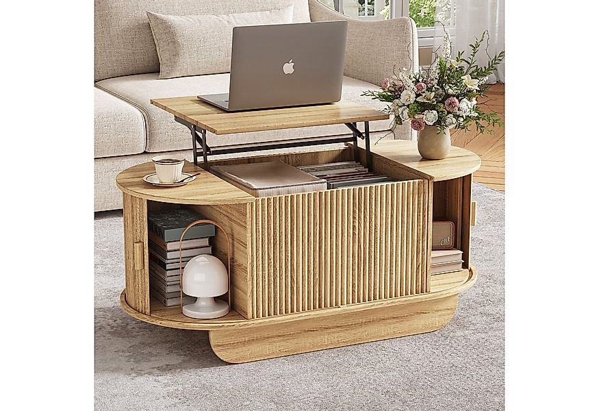 SVEYLXA Couchtisch Höhenverstellbarer Couchtisch mit Hebetischplatte & Schi günstig online kaufen