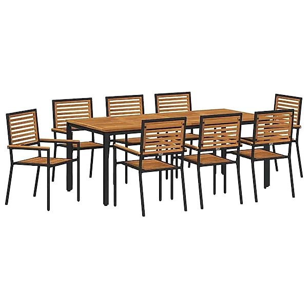 vidaXL Garten Essgruppe 9-Tlg Schwarz Poly-Rattan 3365508 günstig online kaufen