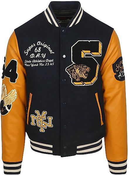 Superdry Varsity Bomberjacke Navy  - Größe L günstig online kaufen
