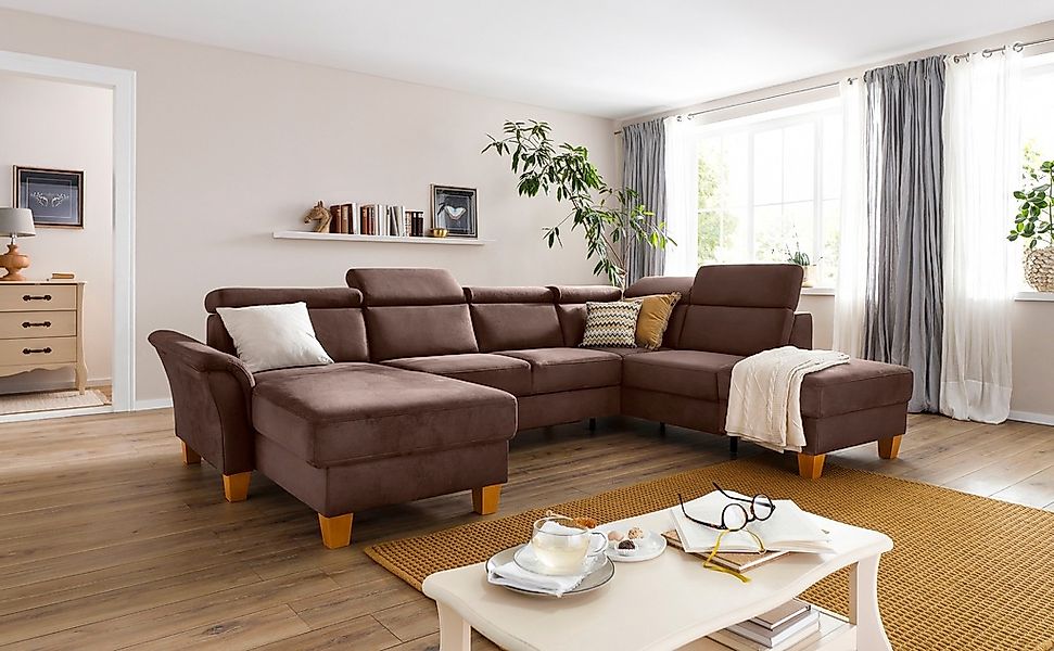 Home affaire Wohnlandschaft "Conville U-Form", Kopfteilverstellung wahlweis günstig online kaufen