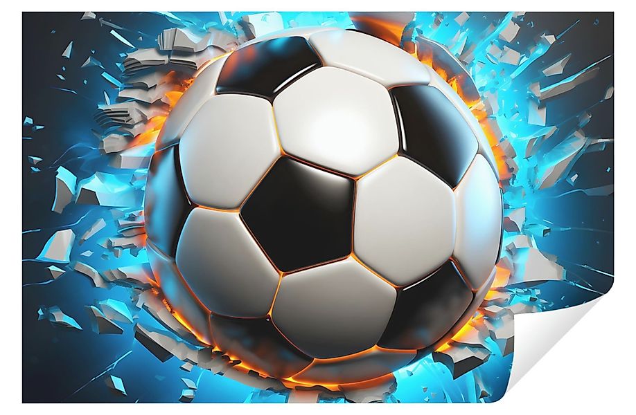 Wallarena Fototapete Kinderzimmer Jungen Fußball 3D günstig online kaufen