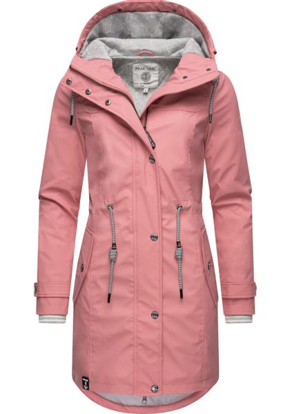 PEAK TIME Regenjacke "L60042" mit Kapuze stylisch taillierter Regenmantel f günstig online kaufen
