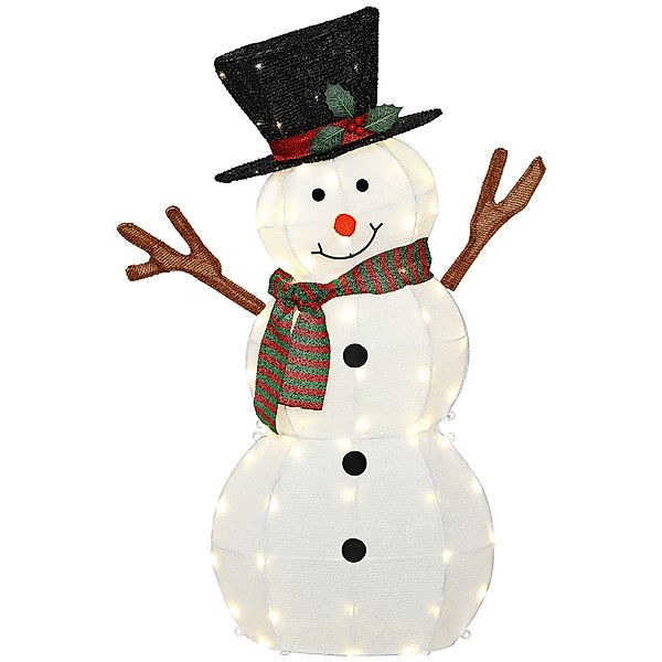 Outsunny LED Schneemann 108 cm Weihnachtsdeko mit Stahlrahmen und Spannbänd günstig online kaufen