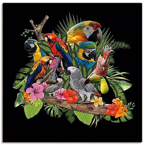 Artland Wandbild »Papageien Graupapagei Kakadu Dschungel« Vögel 1 Stk. tlg. günstig online kaufen
