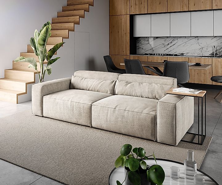 DELIFE Big-Sofa Sirpio, Cord Beige 230x90 günstig online kaufen