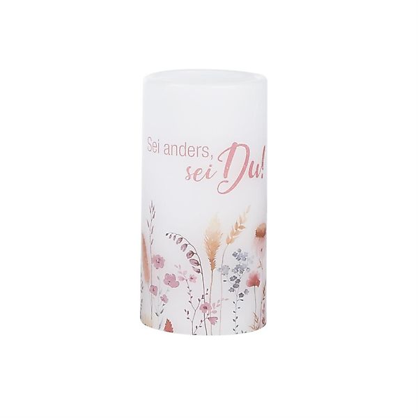 MARELIDA LED-Kerze mit Zitat Blumen Motiv günstig online kaufen