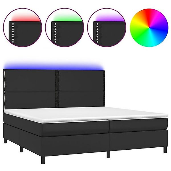 vidaXL Boxspringbett, Boxbett mit Matratze & LED Schwarz 200x200 cm Kunstle günstig online kaufen