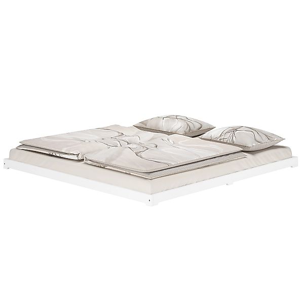 Erst-Holz Weißes Holzbett Doppelbett Futonbett 200 x 200 Kiefer Modell 47 R günstig online kaufen