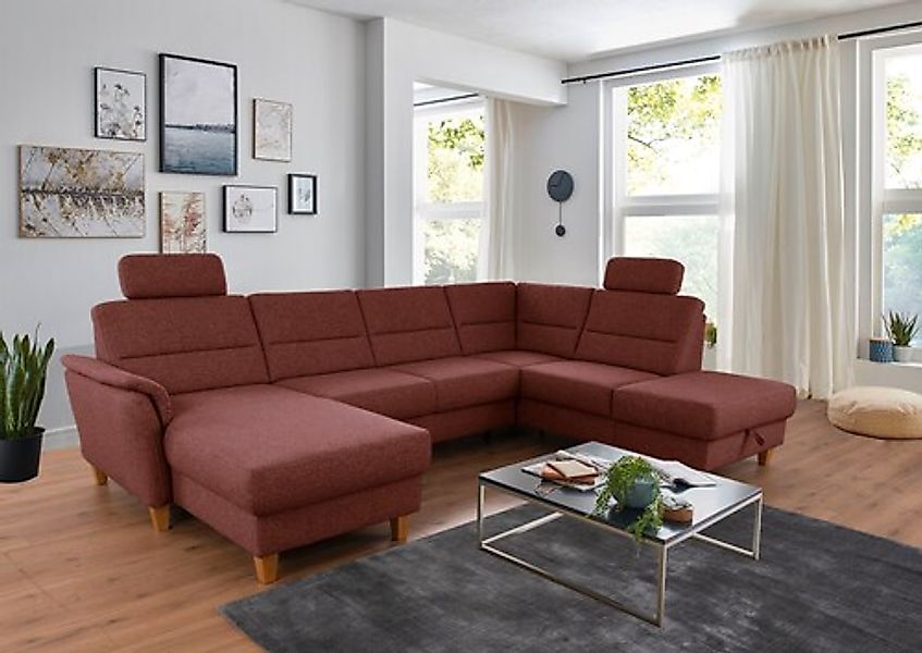 Home affaire Wohnlandschaft »Palmera U-Form, B: 308 cm« optional Bettfunkti günstig online kaufen