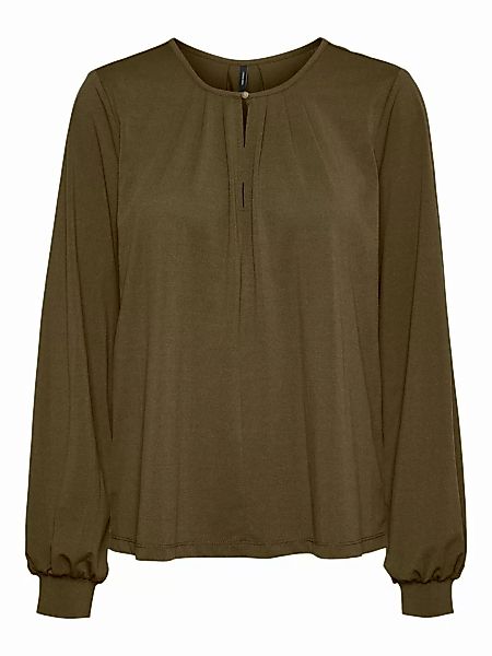 VERO MODA Ärmelbündchen-detail Bluse Damen Grün günstig online kaufen
