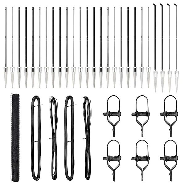 vidaXL Zaunpfosten Grau 50 x 1,6 m 36 mm Gitter Stahl und PVC 3353289 günstig online kaufen