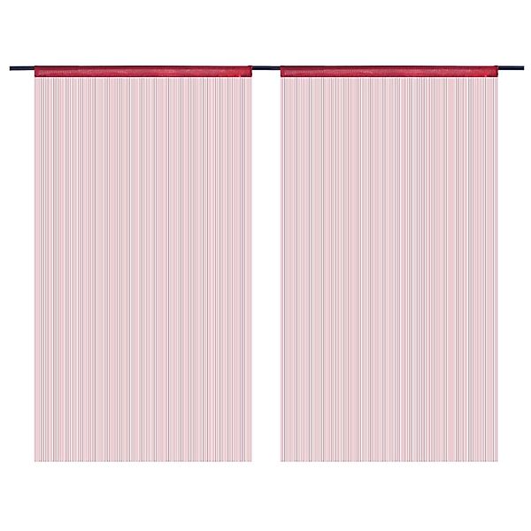 Fadenvorhänge 2 Stk. 100 X 250 Cm Burgunderrot günstig online kaufen