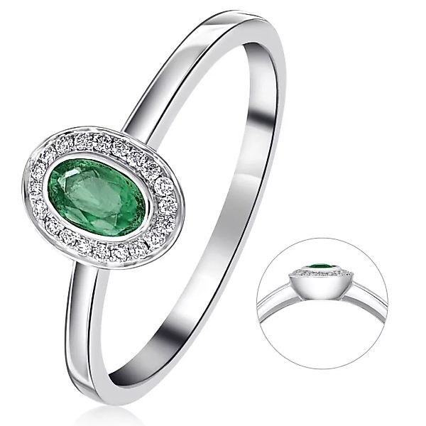 ONE ELEMENT Diamantring "0,05 ct Diamant Brillant Smaragd Ring aus 585 Weiß günstig online kaufen
