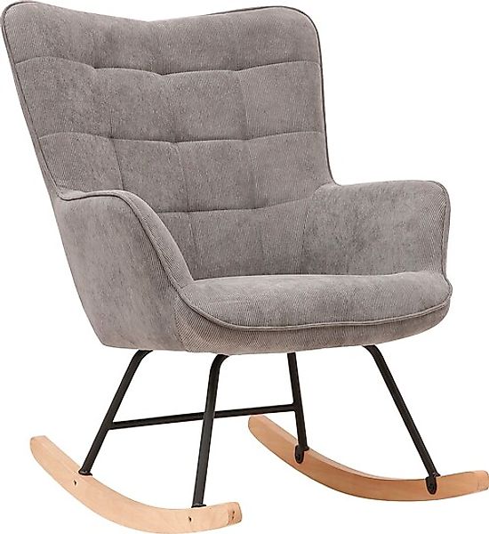 byLIVING Schaukelstuhl »Richie«, 1 St., moderne Metallbeine mit Holzkufe, i günstig online kaufen