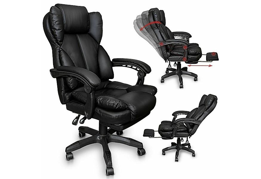 TRISENS Chefsessel Rafael Bürostuhl Home Office Chair Lederoptik-Design Fuß günstig online kaufen