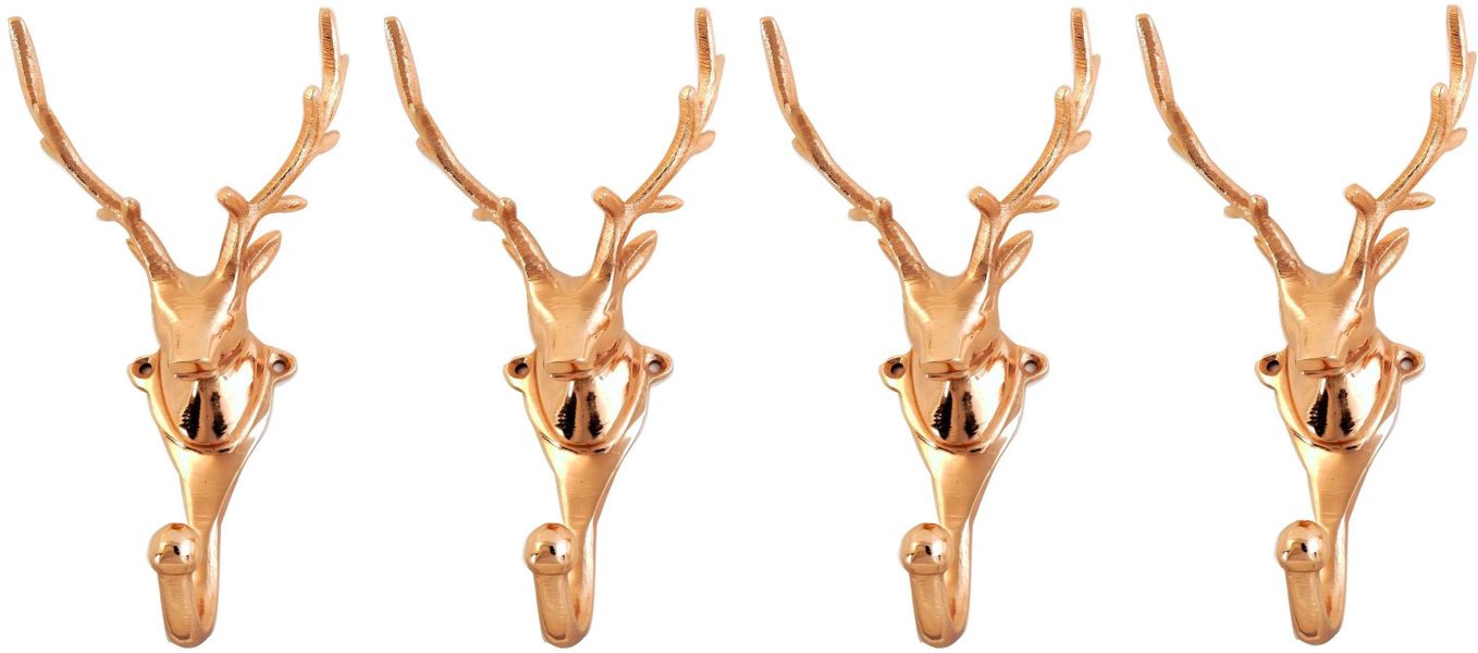 Home affaire Wandhaken »Wandgarderobe Kleiderhaken 4er SET Geweih in Kupfer günstig online kaufen