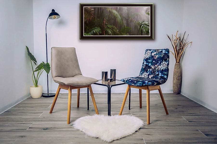 andas 4-Fußstuhl "Ramon", (Set), 2 St., Microfaser, mit Massivholzbeinen günstig online kaufen