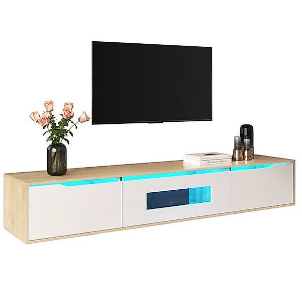 Celya TV-Schrank Hochglanz TV-Schrank mit LED-Beleuchtung 180 x 30 x 35cm günstig online kaufen