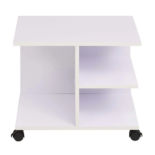 VidaXL Beistelltisch mit Rollen 50×35×42 cm Weiß günstig online kaufen