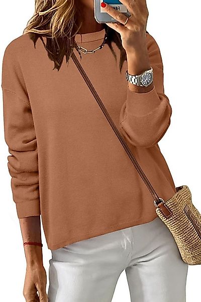 Arach&Cloz Longpullover Damen Pullover 100% Baumwolle Rundhalspullover Swea günstig online kaufen