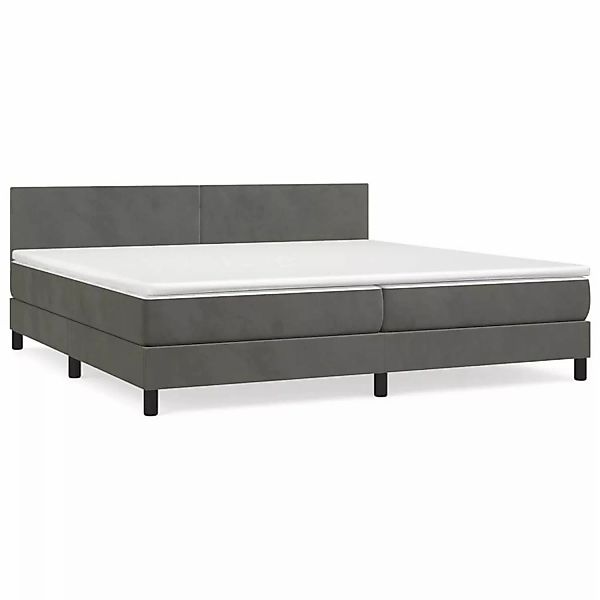 vidaXL Boxspringbett mit Matratze Dunkelgrau 200x200 cm Samt1389870 günstig online kaufen