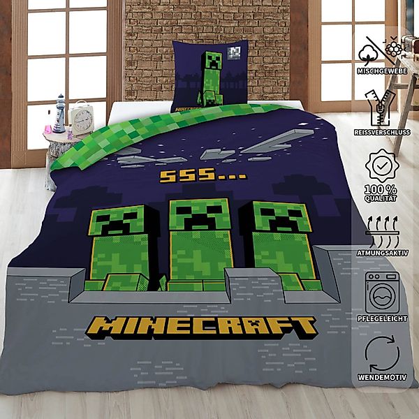 AY!Max Kinderbettwäsche Minecraft Wende Bettwäsche Set günstig online kaufen