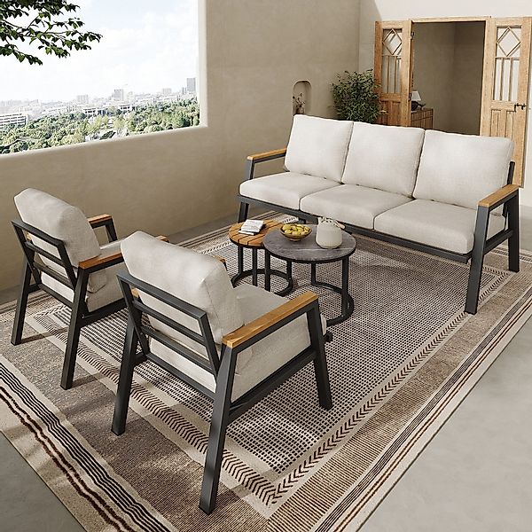 HAUSS SPOLE Gartenlounge-Set Gartenmöbel-Set mit Kissen, günstig online kaufen