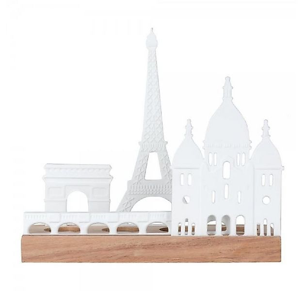 Räder Windlicht Design Lichtobjekt Stadtsilhouette Paris Weiß günstig online kaufen