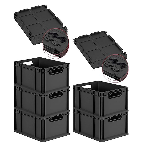PROREGAL SuperSparSet 5x Eurobox Nextgen Color Mit Scharnierdeckel HxBxT 22 günstig online kaufen