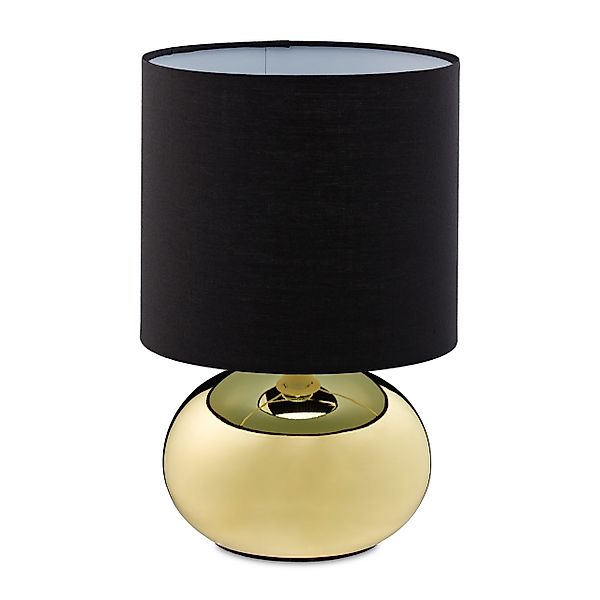 relaxdays Nachttischlampe Tischlampe Metall & Stoff, günstig online kaufen