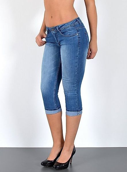 ESRA Caprijeans Damen 3/4 Jeans Hüftjeans niedrige Leibhöhe Damen 3/4 Hose günstig online kaufen