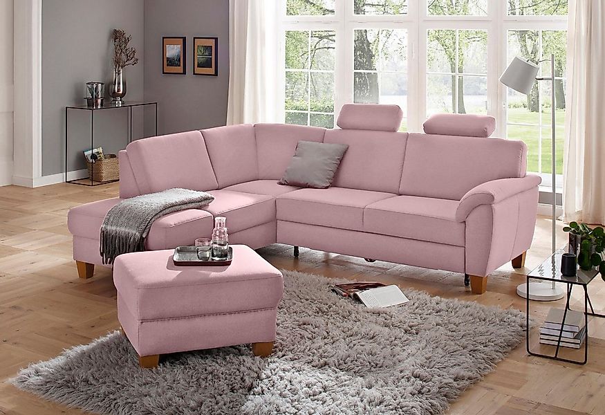 Home affaire Ecksofa "Alta L-Form", mit Federkern und Kontrastnaht, Füße Bu günstig online kaufen