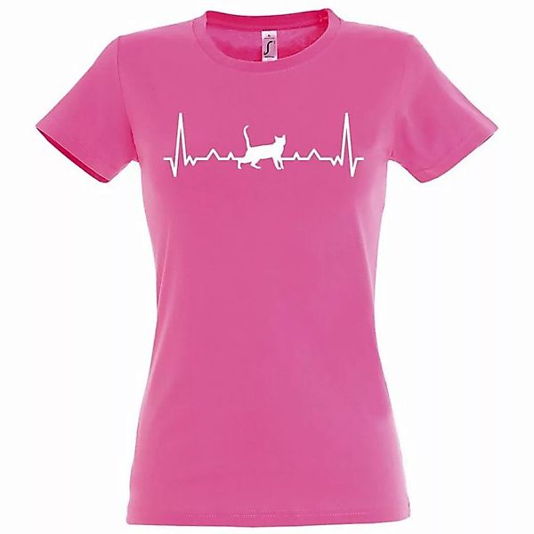 Youth Designz T-Shirt Heartbeat Katze Damen Shirt mit trendigem Frontprint günstig online kaufen
