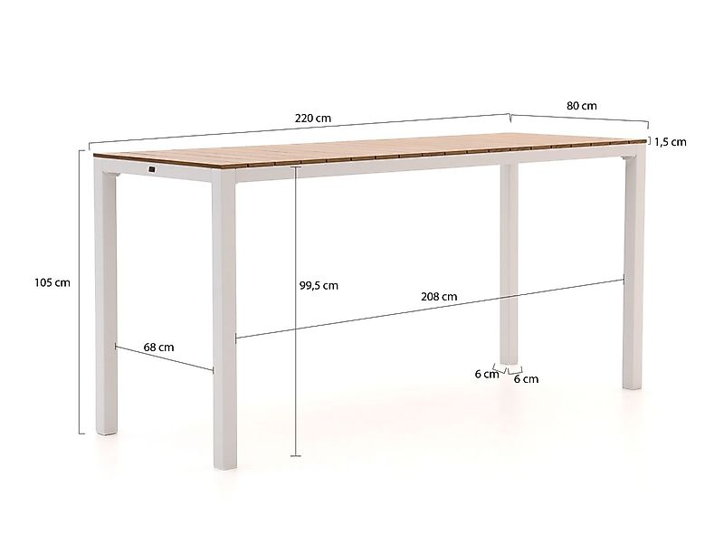 Bellagio Fidenza Bartisch 220x80x105 cm günstig online kaufen