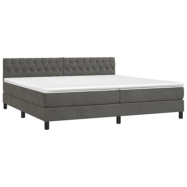 vidaXL Boxspringbett mit Matratze & LED Dunkelgrau 200x200 cm Samt 3134604 günstig online kaufen