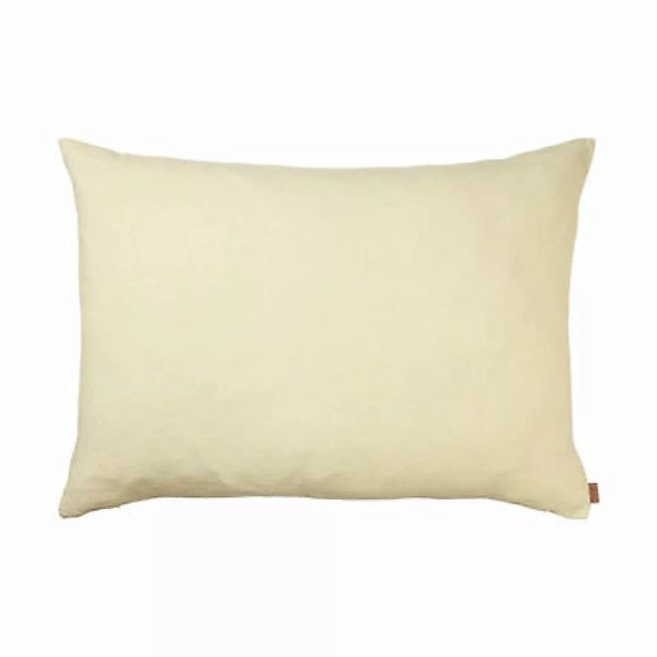 Kissen Heavy Large textil gelb / 100% Leinen - 80 x 60 cm - Ferm Living - G günstig online kaufen