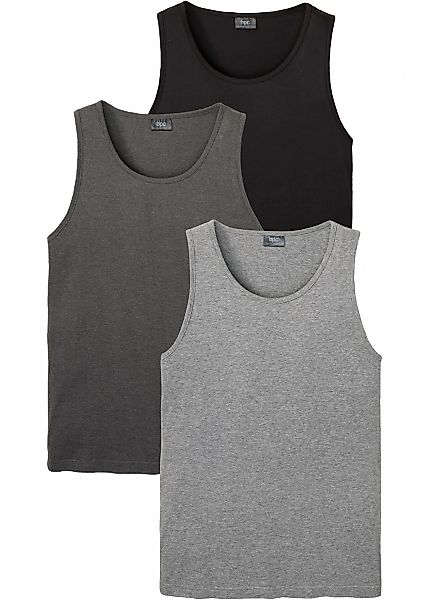 bonprix Tanktop Packung, 3, 3 Stk. Regular Fit, lässiges ärmelloses Design, günstig online kaufen